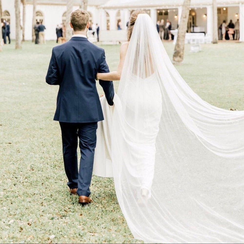 Off White 100 inch English Net Veil